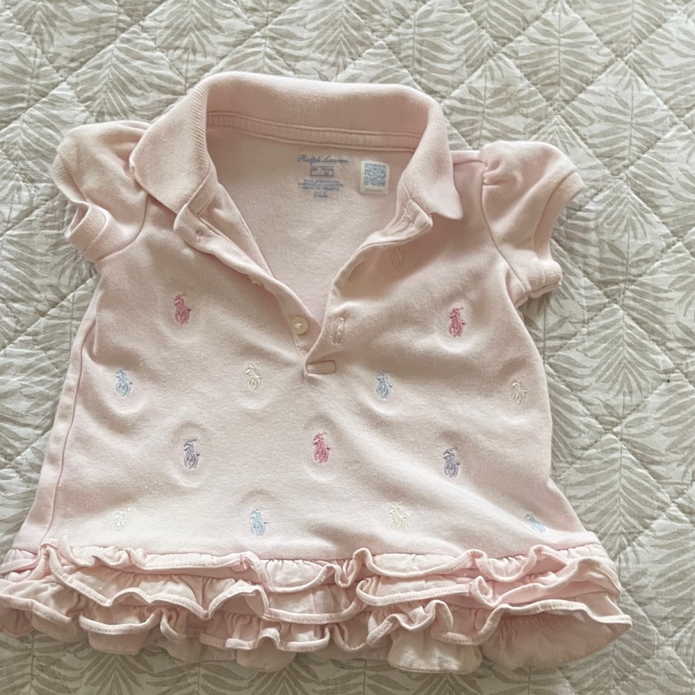 Ralph Lauren Light Pink Kids Polo with Embroidered Details